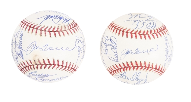 Lot of (2) 1998 & 2002 New York Yankees Team Signed Baseballs From The Willie Randolph Collection ( Beckett PreCert)